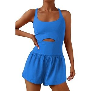 Women's Blue Cutout Sleep Romper